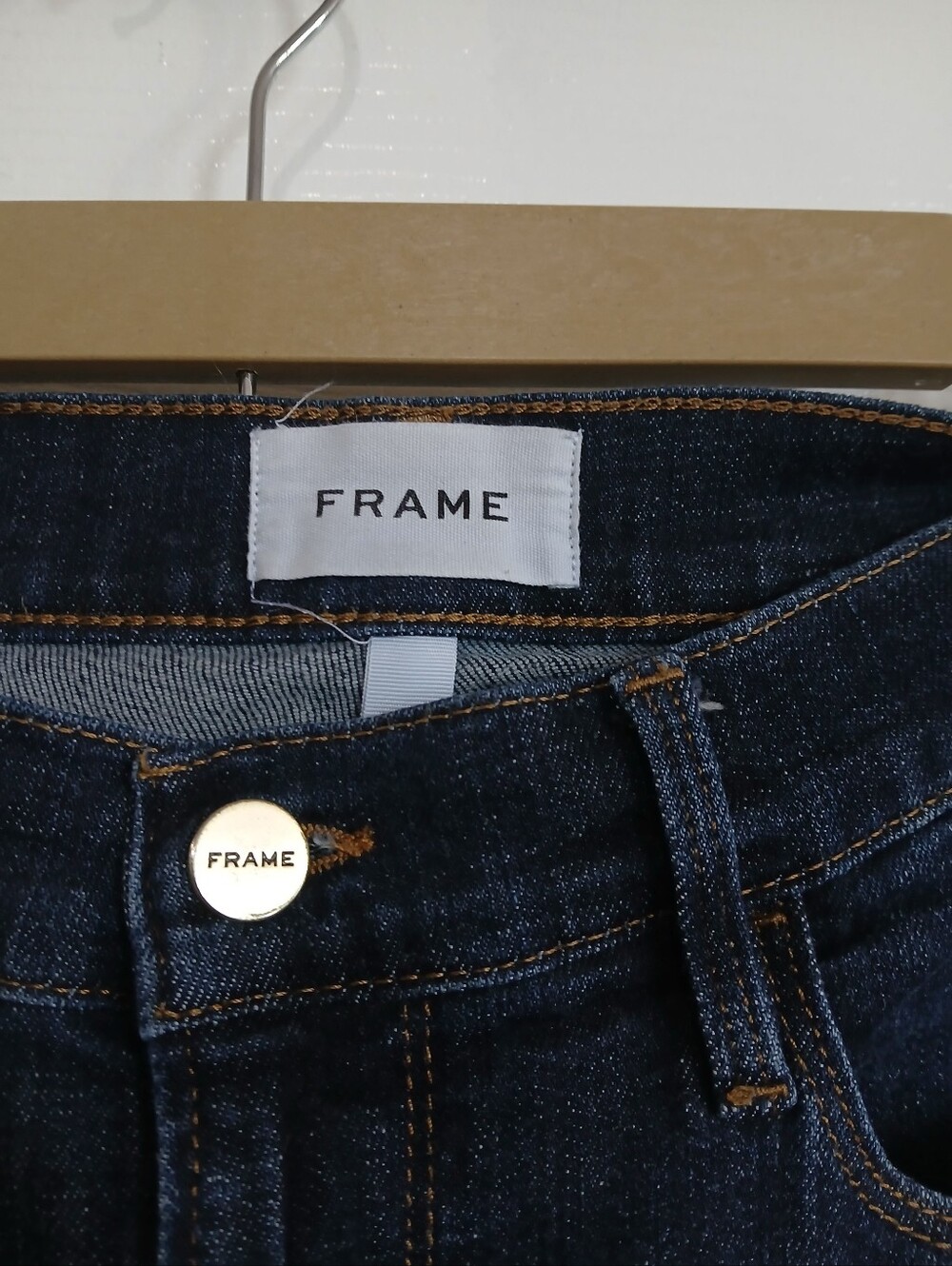 Frame Denim Le Garcon Crop Dark Wash Casual Cotton Blend Preppy Classic - Picture 2 of 6